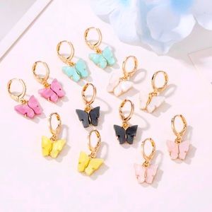 Acrylic Little Butterfly Dangle Earrings